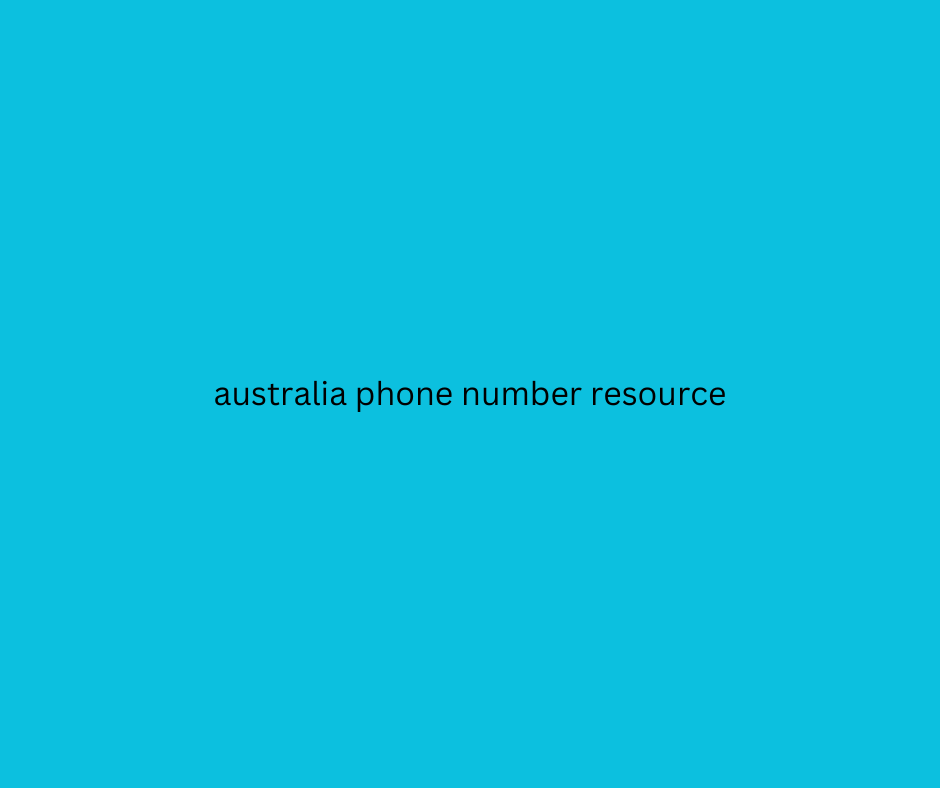 australia phone number resource